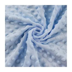 Wholesale Super Soft Polyester Embossed Baby Bubble Dot Minky Plush Velvet Fabric