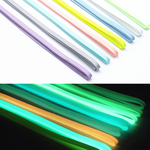 1 paire de lacets fluorescents 8MM, lacets de chaussures en toile plates, lumineux dans la nuit, couleurs - Product Image 5