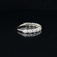 Bague de mariage en or massif 14 carats avec diamants de laboratoire certifiés IGI, 0,70 carat au total, 7 pierres, bague d'anniversaire, 2,5 grammes