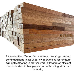 Madera de Ingeniería Meranti Roja de Alta Durabilidad, Perfiles de Carpintería con Unión Dentada, Industrias de Madera de Bajo Contenido de Grasa FJRM - Product Image 2