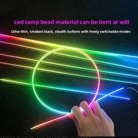 Luz Ambiental para Auto, 18 en 1, Tira de Luz Decorativa LED Acrílica Oculta, 256 Colores, 12V 5W