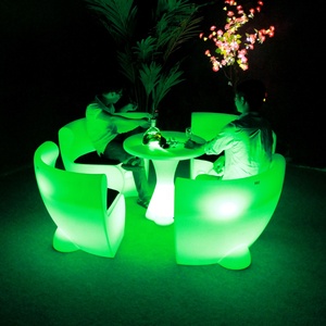 वाटरप्रूफ प्लास्टिक लाइटिंग फर्नीचर चमकदार एलईडी सोफे और टेबल फर्नीचर सोफे पर बगीचे के आउटडोर के लिए सेट - Product Image 4