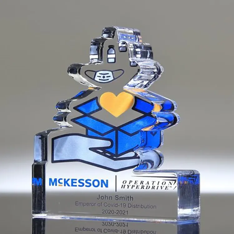 5 "x 4" x 1 "Acrílico Paperweight Prêmios Corporativo Trabalho em Equipe Reconhecimento Medalhas Custom Made Shaped e Full Color Impresso Troféus