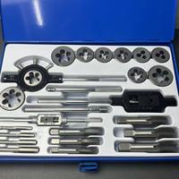 Jeu de tarauds et filières métriques en acier 22 pièces (M6-M24) – Kit de réparation de filetage à pas grossier, outils manuels de coupe de filetage avec boîte de rangement métallique