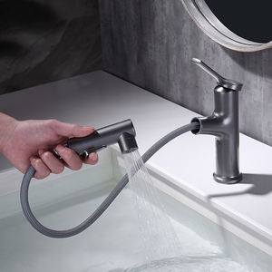 Aquacubic-grifo de bronce negro con <span class=keywords><strong>3</strong></span> funciones para lavabo, rociador extraíble, mezclador de lavabo de un solo orificio - Product Image 2
