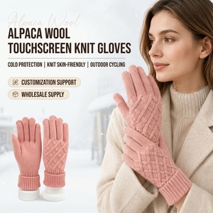 Gants d'hiver en tricot pour femmes, jacquard, couleur unie, gants magiques, compatibles écran tactile, thermiques, doux, extensibles, avec revers côtelé, mitaines extensibles - Product Image 2