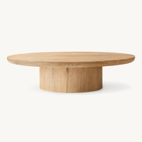 Individuelle amerikanische moderne einfache luxuriöse holz-wohnzimmer-möbel villa club home luxuriöses rundes couchtisch-set
