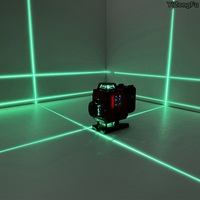 Niveau Laser Professionnel Industriel 16 Lignes, Kit d'Outils avec Chargeur de Batterie, Nivellement Automatique Pendulaire Haute Précision à 360°