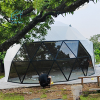 Yourte maison tente de glamping étanche hôtel de luxe tente dôme géodésique extérieure avec grande fenêtre en verre transparent