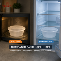 Bol en plastique jetable écologique de qualité alimentaire TeGuan, récipient personnalisé pour salade et soupe, compatible micro-ondes, emballage pour camping et à emporter