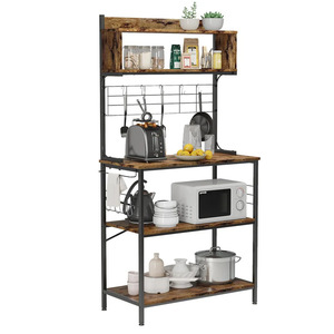 Cross-border American country <b>kitchen</b> bread maker <b>rack</b> with storage shelves, microwave <b>rack</b> with cocktail <b>rack</b> - Product Image 2