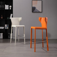Tabouret de bar personnalisable en cuir de style nordique européen pour hôtel, café, bar à domicile et comptoir de bar