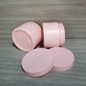 Tùy chỉnh Matte hồng 120ml Kem Jar và 68mm màu hồng Matte cap, PET nhựa mỹ phẩm Kem dưỡng ẩm chai Tắm muối chai.