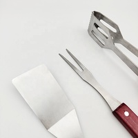 Ensemble d'outils de Barbecue manche en bois, ustensiles de gril pour gril d'extérieur, fumeur, Camping, Barbecue accessoires cadeaux 3 pièces