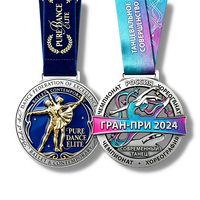 Concevez votre propre médaille en métal personnalisée en alliage de zinc 3D pour la danse, la gymnastique et les compétitions de paillettes.