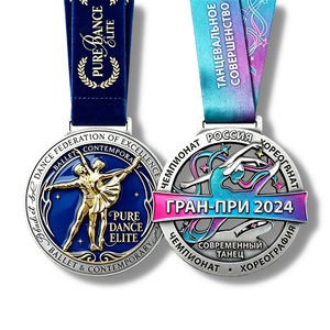 Crea la Tua Medaglia Personalizzata in Metallo, Realizzata in Lega <span class=keywords><strong>di</strong></span> Zinco 3D per Competizioni <span class=keywords><strong>di</strong></span> Danza e Ginnastica con Glitter - Product Image 1