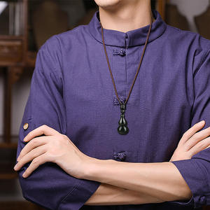 Pendentif en jade naturel de Hotan, jade noir néphrite, design original UNISEXE, style chinois, cadeau avec certificat d'évaluation HT17 - Product Image 4