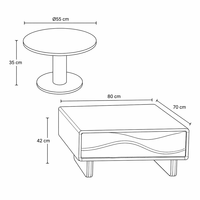 Ensemble de tables basses gigognes pour salon, élégant, avec huit compartiments, plateau en verre technologique à bords arrondis, prix compétitif