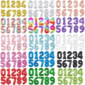 Globos de Número de 40 Pulgadas al por Mayor, de 0 a <span class=keywords><strong>9</strong></span>, Grandes, de Helio, en Varios Colores, para Decoración de Fiestas de Cumpleaños - Product Image 1