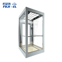 6-8 persone di vetro panoramico in acciaio inox ascensore per il trasporto merci Design moderno Gearless AC per uso domestico centro commerciale all'aperto