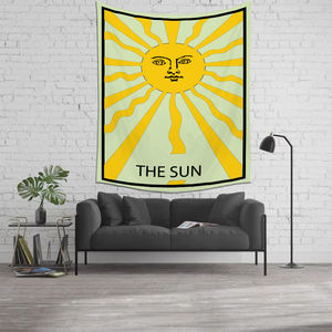 Tapices Decorativos Vintage Personalizados en Blanco y Negro con Patrones de Astrología, Sol, Luna, Brujería, <span class=keywords><strong>Tarot</strong></span> y Espiritualidad, Listos para Enviar - Product Image 5