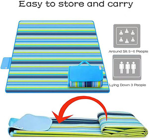 야외 캠핑을위한 초대형 방수 피크닉 매트 피크닉 및 해변 활동을위한 휴대용 접이식 비치 담요 - Product Image 3