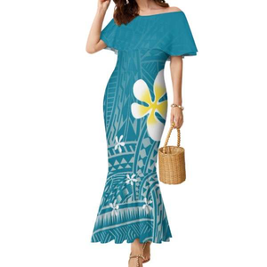 Neues Design Hochwertiges <span class=keywords><strong>Polynesien</strong></span> Samoa Tribal Print Damen kleid Benutzer definierte Damen Anti-Falten Big Size Abendkleid Kleid Elegant - Product Image 2