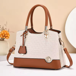 Bolso de Mano Casual de Gran Capacidad para Mujer, Diseño Moderno 2026, Bolso de Hombro Tejido con Bloques de Color, Resistente, para Viajes Diarios - Product Image 1
