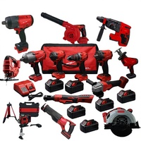Kit combiné sans fil OEM 21V Lithium-Ion sans balais avec batterie 3.0Ah, chargeur, sacs à outils et ensembles réglables en acier inoxydable