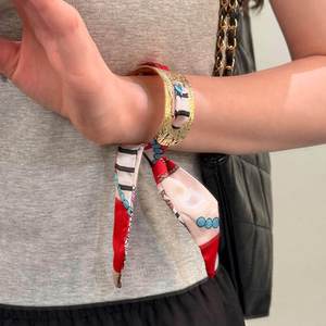 <span class=keywords><strong>Brazalete</strong></span> de Metal y Tela de Estilo Étnico Bohemio, Joyería para Cubrir Cicatrices en la Muñeca, Protector de Muñeca <span class=keywords><strong>con</strong></span> Borde Ancho - Product Image 3