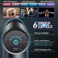 Pistolet de Massage à Percussion Tissus Profonds avec Chargement USB, 6 Niveaux, pour Athlètes et Soulagement des Douleurs Musculaires, Inclut 4 Têtes