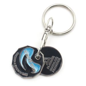 Pad Printing <b>Custom</b> Logo Trolley Coin Shopping Chip Keychain Token <b>Key</b> Ring UK Shopping Trolley Coin - Product Image 4
