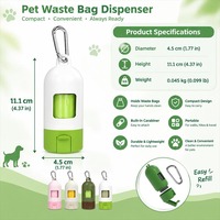 Support de sac à crottes pour animaux de compagnie pour laisse avec mousqueton