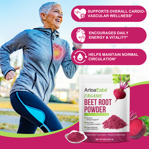 Artoalabs Hữu Cơ củ cải đường gốc bột Non-GMO Vegan nguyên củ cải đường chiết xuất bột bổ sung Superfood uống hỗn hợp cho sức khỏe tổng thể - Product Image 2