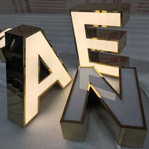 Biển hiệu chữ nổi 3D bằng thép không gỉ tùy chỉnh, đèn <span class=keywords><strong>LED</strong></span>, chống nước cho quảng cáo ngoài trời - Product Image 3