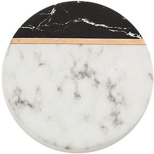 Dessous de verre à motif de marbre Dessous de verre créatif en céramique <span class=keywords><strong>avec</strong></span> <span class=keywords><strong>isolation</strong></span> en tapis de liège Soucoupe à thé antidérapante - Product Image 1