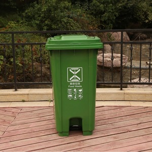 Poubelle à pédale en plastique de grande taille pour usage domestique, parcs, zones résidentielles et extérieur (240L). - Product Image 3