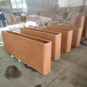 Vòng hình chữ nhật corten thép trồng 200x50x50 như lớn hiện đại Chậu hoa NGOÀI TRỜI, lớn lên giường vườn - Product Image 4