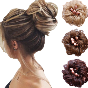 Facile à porter coiffure chignon femmes cercle <span class=keywords><strong>cheveux</strong></span> chignon vraies perruques d'extension de <span class=keywords><strong>cheveux</strong></span> humains - Product Image 1