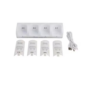 ABS có dây trò chơi điề<span class=keywords><strong>u</strong></span> khiển sạc với 4 sạc pin <span class=keywords><strong>dock</strong></span> cho Nintendo <span class=keywords><strong>Wii</strong></span> sạc đứng sạc <span class=keywords><strong>dock</strong></span> pin - Product Image 2