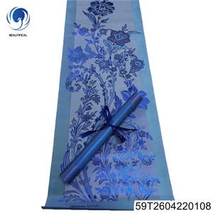 Nouveau 2026 Gele nigérian africain <span class=keywords><strong>Sego</strong></span> brodé en polyester 2,5 yards * 0,5 yards Sac 2-en-1 2 pièces Écologique Quatre saisons - Product Image 6