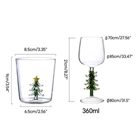 Verres à vin décoratifs élégants d'arbre de Noël pour la tasse en verre à boire de cadeau de vacances