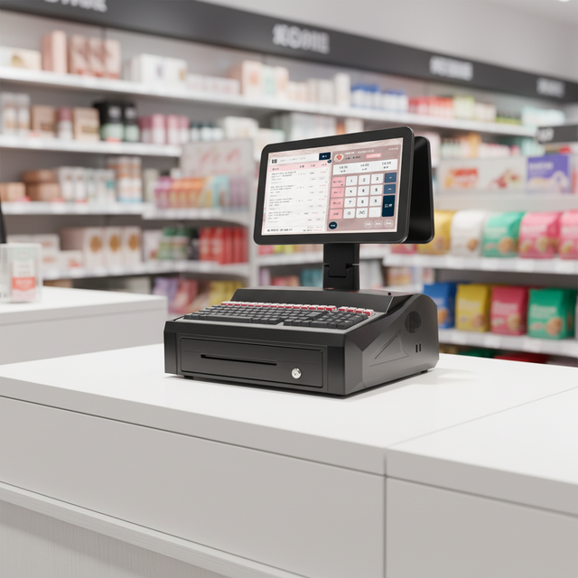 15.6" Single Screen POS All-in-One Win/Android N2840 32GB+2G 8-Digit Customer Display+58/80mm Printer