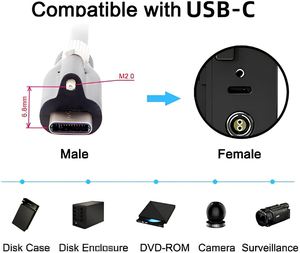 Cable USB-C Industrial LUNGKAY Personalizado OEM ODM, 10Gbps 100W 3A, Carga Rápida, Cobre Puro, Bloqueo de Rosca Seguro, Tipo-C 2m para Equipos - Product Image 2