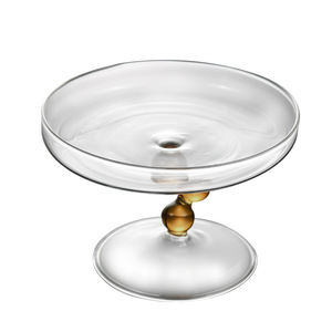 European-Style High-Legged Ins Wind Glass Fruit Plate Decorative <strong>Dessert</strong> Snack <strong>Tray</strong> with Gourd for Cake Tools - Product Image 5