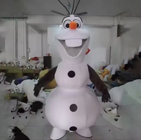 Costume de mascotte Olaf personnalisé professionnel pour adultes, nouveau MOQ, bonhomme de neige blanc, personnage de dessin animé, peluche mignonne, animal d'anime pour les fêtes