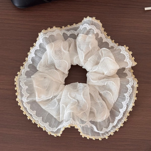 Nuovissimi Elastici per Capelli in Tulle/Pizzo Bianchi, Leggeri, Stile Estivo, per Ragazze, Fermacoda a Doppio Strato - Product Image 2