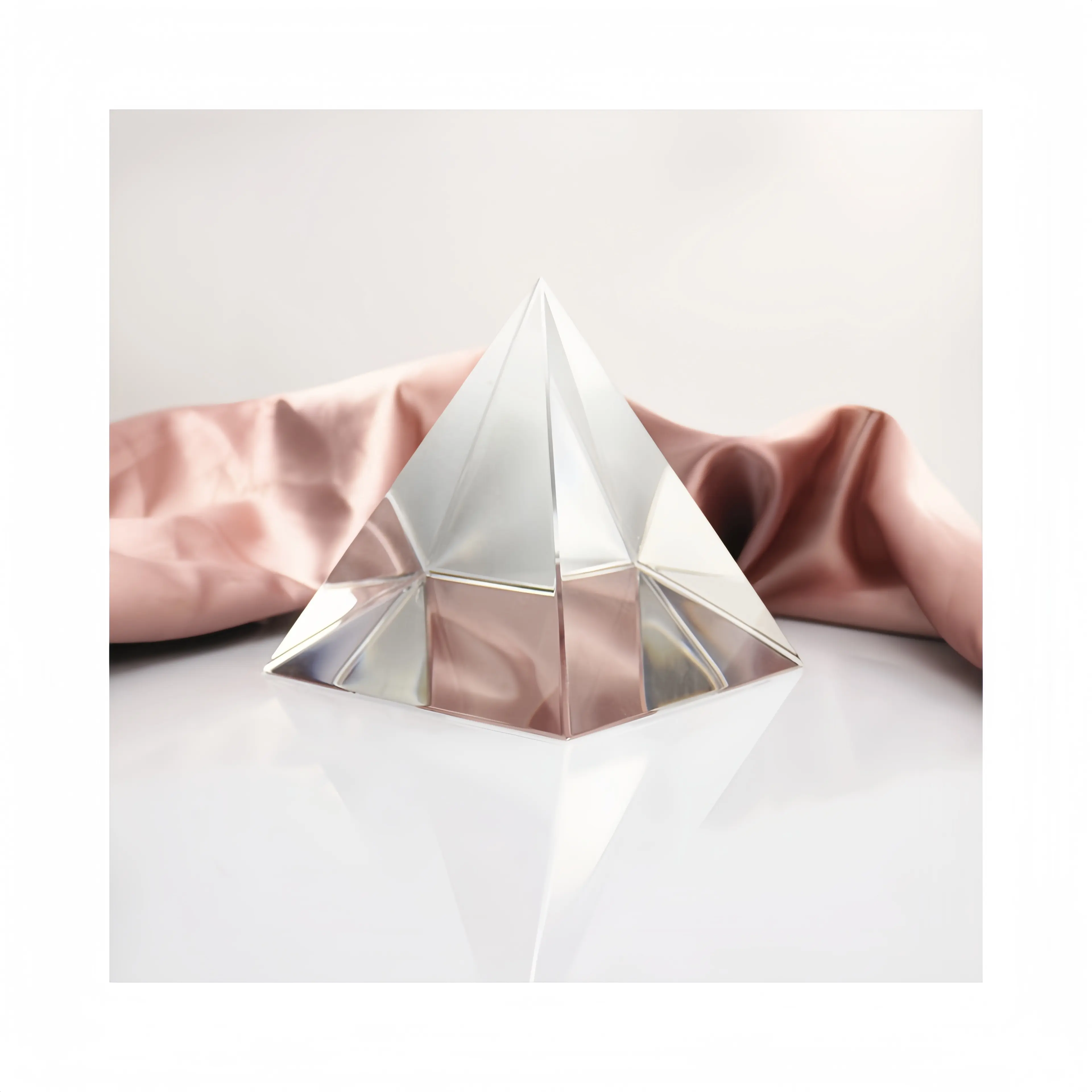 Pisapapeles de pirámide de cristal óptico para regalos de grabado Pirámide de cristal Europa Arte popular Regalo de negocios Mascota K9 Cristal pulido