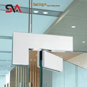 広東SVAステンレス鋼SUS304アルミニウムコア強化ガラスドアパネルトップクリップパッチハードウェアフィッティング