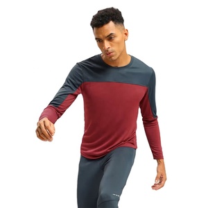 Wholesale T <b>Shirt</b> for Mens Athletic Long Sleeve T <b>Shirt</b> <b>Compression</b> Style <b>Gym</b> Wear with Moisture Wicking Fabric Colorblock <b>Shirt</b> - Product Image 1